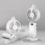 Digital Display Folding Spray Cooling Fan Handheld - Image 3