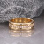 Simple Golden Sliver Rhinestones Ring Copper Plated RIngs Fashion Jewellery - Image 4