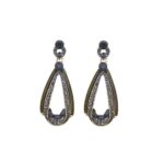 Retro Diamond Irregular Water Drop S925 Silver Stud Earrings - Image 2
