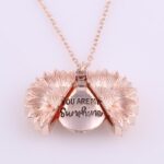 Sunflower Double Lettering Alloy Flower Short Clavicle Chain - Image 3