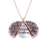 Sunflower Double Lettering Alloy Flower Short Clavicle Chain - Image 6