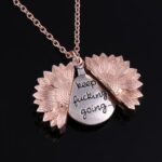 Sunflower Double Lettering Alloy Flower Short Clavicle Chain - Image 5