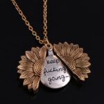 Sunflower Double Lettering Alloy Flower Short Clavicle Chain - Image 9