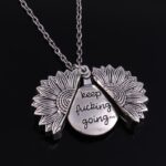 Sunflower Double Lettering Alloy Flower Short Clavicle Chain - Image 10