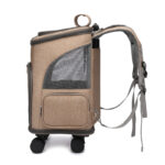 Portable Folding Trolley Pet Backpack Traveling Cat Backpack With Universal Wheel Trolley Pet Bag - Image 6