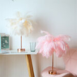 Remote Control Feather Table Lamp USB Battery Power - Image 3