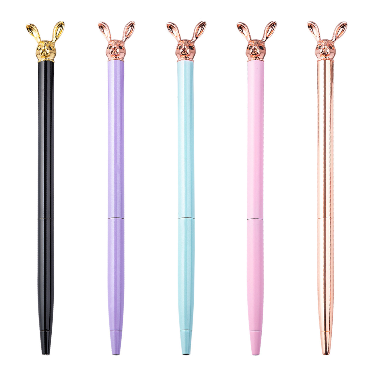 1619512216596.jpg New Korean Fashion Cute Rabbit Metal Pen Metal Ballpoint Pen Custom Rotating Metal Pen Ballpoint Pen - Image 1