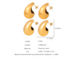 Simple Titanium Steel Gold Plated Water Drop Ear Studs Women - Image 6