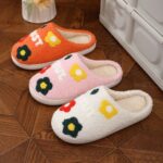 Lady's Flower Slippers Indoor Soft Bottom Cotton Slippers