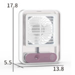 New USB Charging Transparent Crystal Humidifying Spray Small Fan Home Office Dormitory Night Light Silent Fan - Image 3