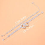 Personalized Double Heart Bracelet Anklet - Image 5