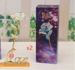 24K Luminous Color Gold Rose Flower Set - Image 7