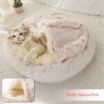 2 In 1 Dog And Cat Bed Pet Winter Bed Round Plush Warm Bed House Soft Long Plush Pets Bed Pet Products - Image 3