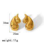 Women's 18K Double-layer Water Drop Stainless Steel Earrings - Image 6