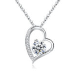 Simple Heart-shaped Zircon Necklace For Women - Image 8