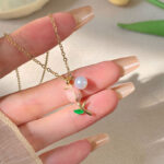 Tulip Pearl Necklace Female Pendant Clavicle Chain - Image 4