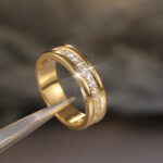 Simple Golden Sliver Rhinestones Ring Copper Plated RIngs Fashion Jewellery - Image 3