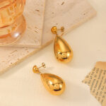 18K Gold Stainless Steel Dropper Earrings Eardrops - Image 2