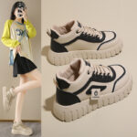 Breathable High-top White Shoes For Women Versatile Chunky-soled Athletic-casual Style - Image 4