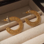 Roman Numeral Ring Shaped Earrings Design Sense - Image 5