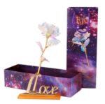 24K Luminous Color Gold Rose Flower Set