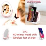 Portable vertical with fill light mirror wireless charger for mobile phone bracket - Image 2
