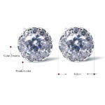 Ladies round zircon earrings - Image 3