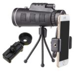 Compatible with Apple, Monocular Telescope Zoom Scope with Compass Phone Clip Tripod - Image 4