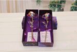 24K Luminous Color Gold Rose Flower Set - Image 3