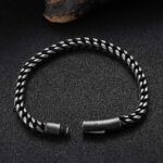 Men's Stainless Steel Round Mill Simple Fashion Titanium Steel Vintage Bracelet - Image 4