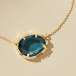 Fashion 18K Gold Plated Color Retaining Color Birthstones Pendant Necklace - Image 9