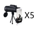Compatible with Apple, Monocular Telescope Zoom Scope with Compass Phone Clip Tripod - Image 10