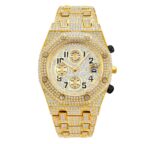 Full Diamond Three-eye Timing Sports Quartz Men's Watch - Image 3