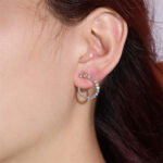 Women's C-shaped Stud Earrings With Rhinestones Fashion Zircon Simple Earrings - Image 2