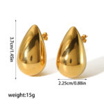 18K Gold Stainless Steel Dropper Earrings Eardrops - Image 7