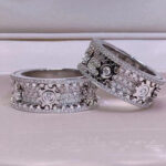 Ins European And American Titanium Steel Carving Inlaid Full Diamond Gear Ring - Image 2