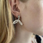 Bow Hand-woven Round Ring Earrings - Image 2