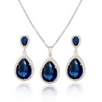 Bright Big Zircon Water Drops Necklace Eardrops Suit Bride Wedding Jewelry Simple Graceful - Image 9