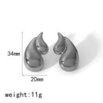 Women's 18K Double-layer Water Drop Stainless Steel Earrings - Image 4