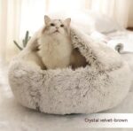 2 In 1 Dog And Cat Bed Pet Winter Bed Round Plush Warm Bed House Soft Long Plush Pets Bed Pet Products - Image 7