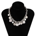 Imitation Pearl Coin Clavicle Chain Women's Retro Multi-cross Necklace - Image 5