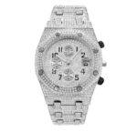 Full Diamond Three-eye Timing Sports Quartz Men's Watch - Image 4