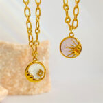 Retro Three-dimensional Sun Moon Round Coin Necklace - Image 2