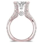 Rose Gold Electroplated Oval Shaped Zircon Engagement Ring - Image 2