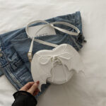 Heart Shape Bag Strap Design Bat Wings One Shoulder Crossbody Bag - Image 6