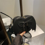 Heart Shape Bag Strap Design Bat Wings One Shoulder Crossbody Bag - Image 2