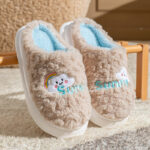 Cute Cartoon Cotton Slippers Thick Bottom Home Slippers Fashion Floor Bedroom Slipper Women Men Couples Warm House Shoes - Image 10