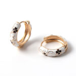 Enamel Earrings Burnt Blue Flower Women's Earrings - Image 6