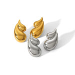 Women's 18K Double-layer Water Drop Stainless Steel Earrings - Image 5
