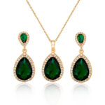 Bright Big Zircon Water Drops Necklace Eardrops Suit Bride Wedding Jewelry Simple Graceful - Image 5
